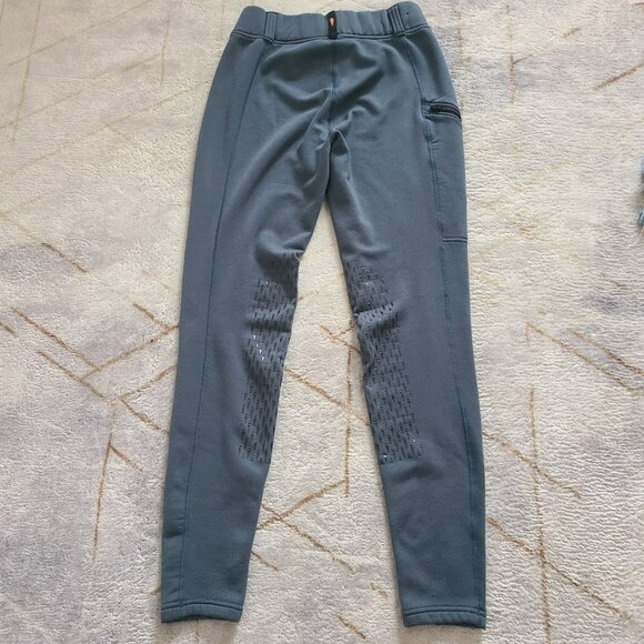 Kerrits Power Stretch Fleece Knee Patch Pocket Riding Tight L Blue Winter Warm - Picture 5 of 8